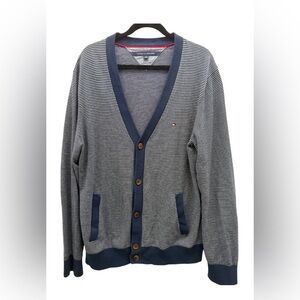 Stripped cardigan sweater